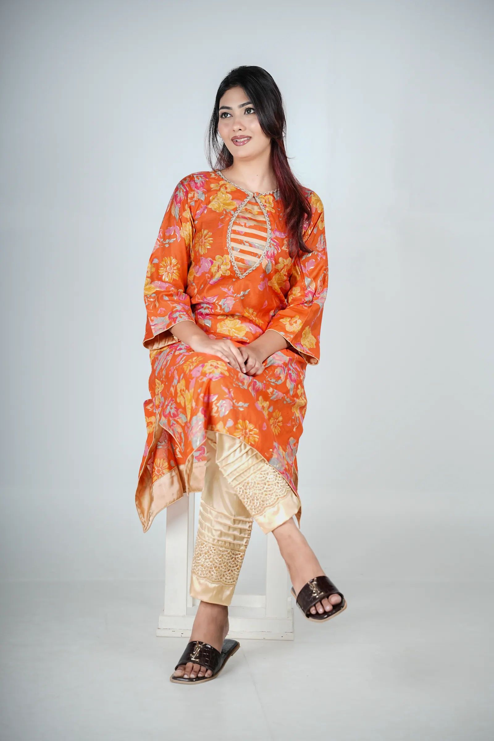 Mahsa - Maisha Silk Kameez & Satin Pant