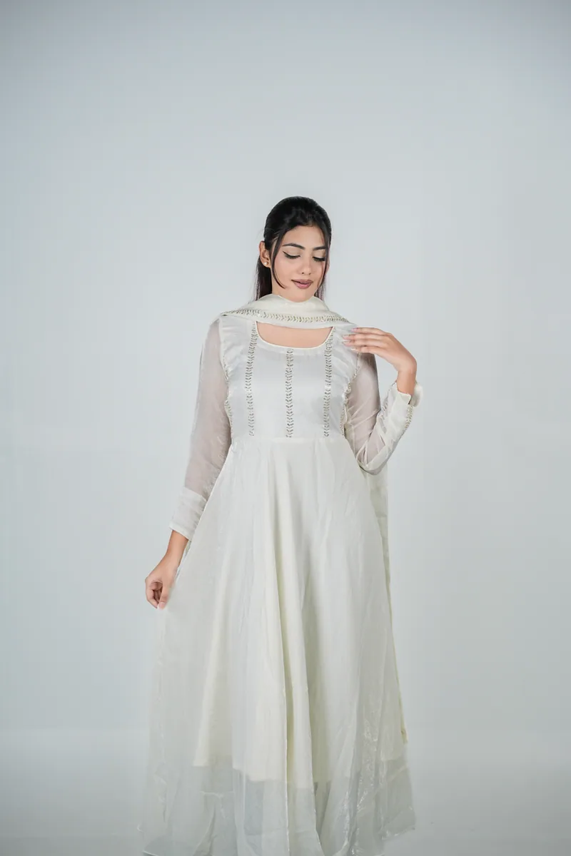 Mahzabin - Fendi Silk Gown with Dupatta