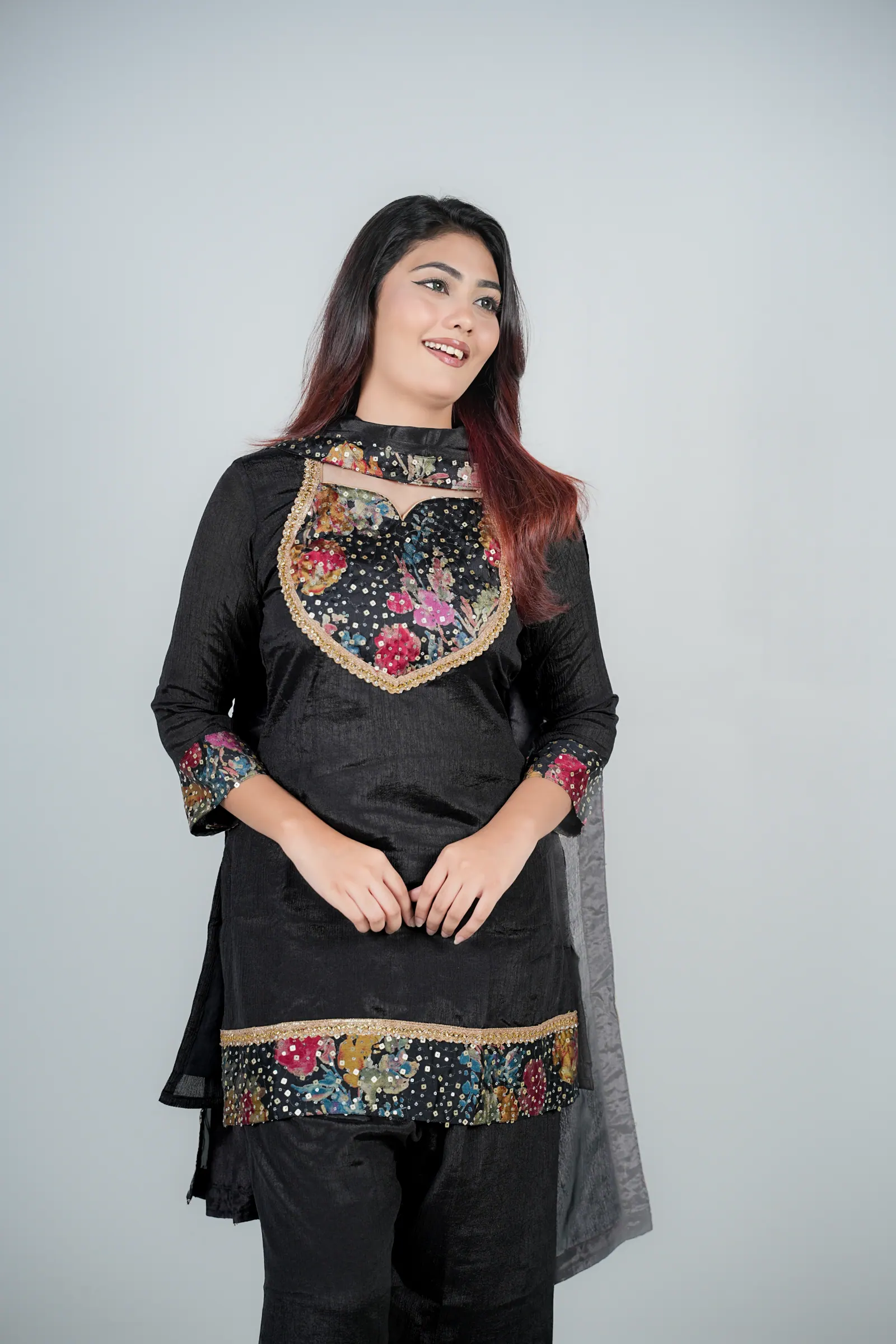 Roshni - Chinon Silk Three Piece Party Set