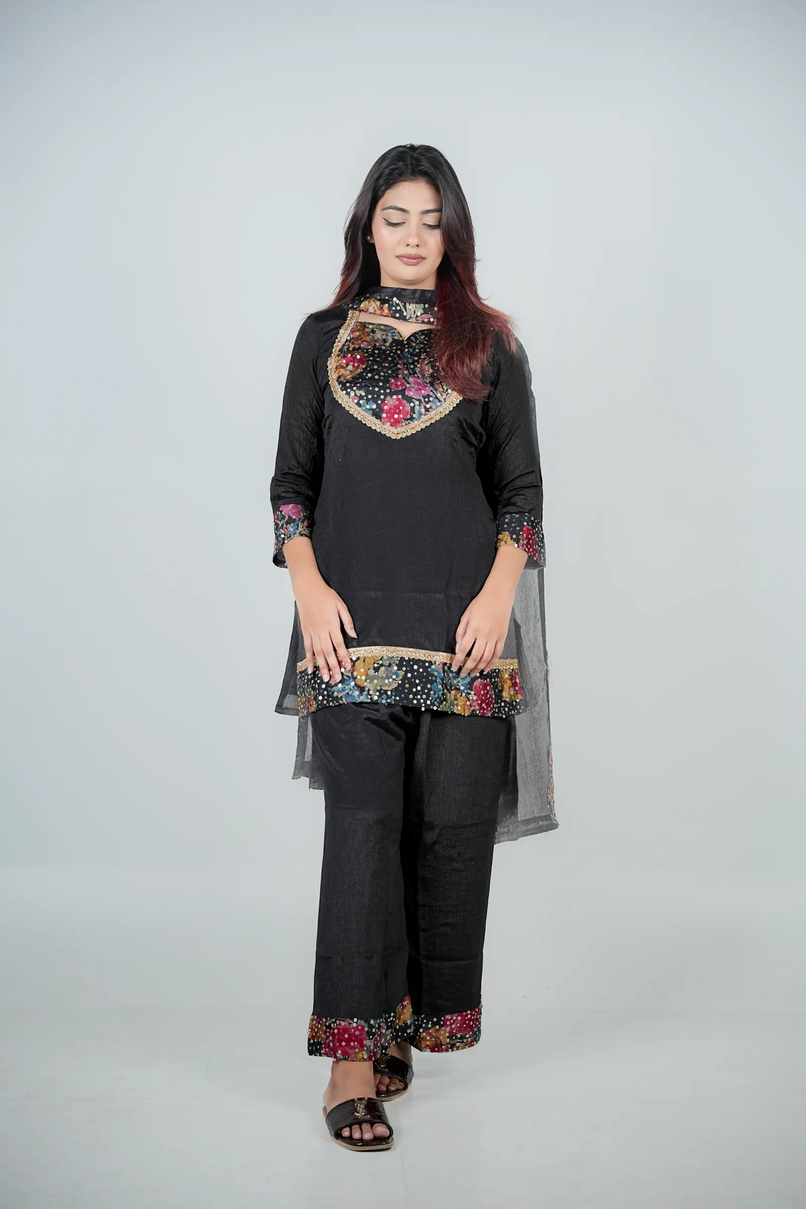 Roshni - Chinon Silk Three Piece Party Set