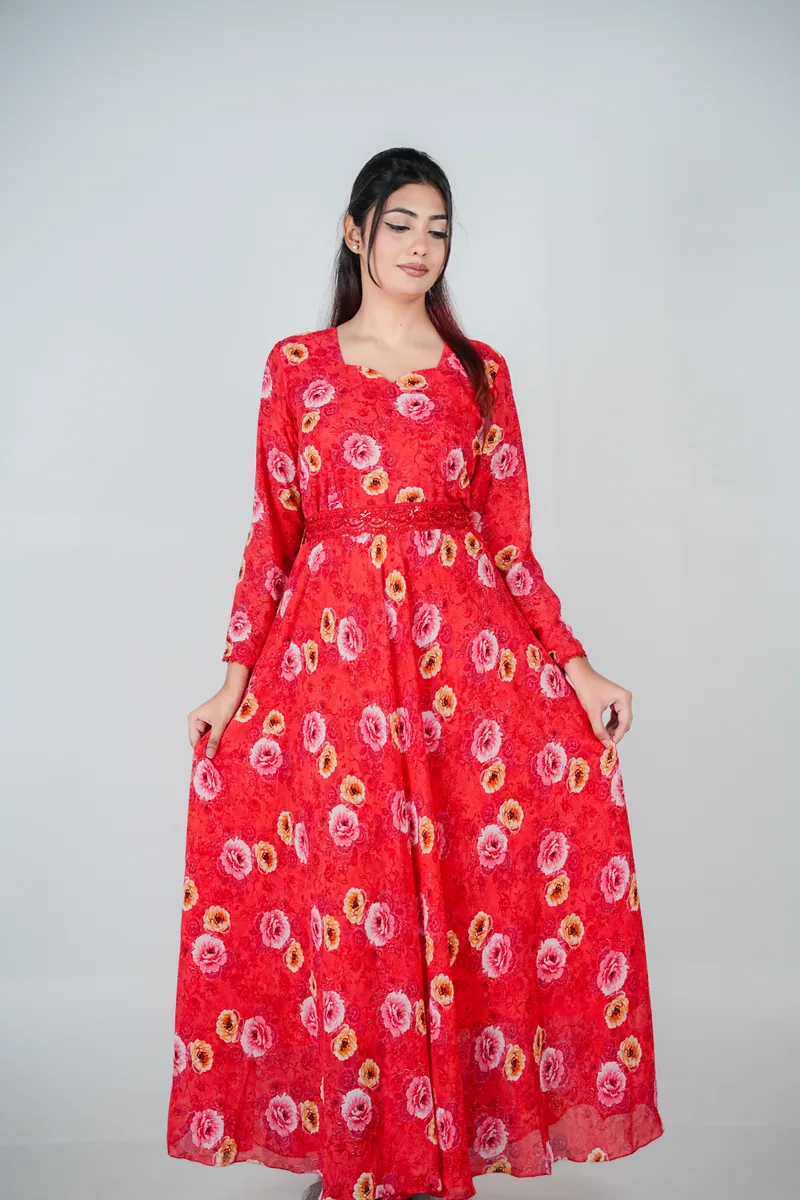 Suraiya - Printed Georgette Gown