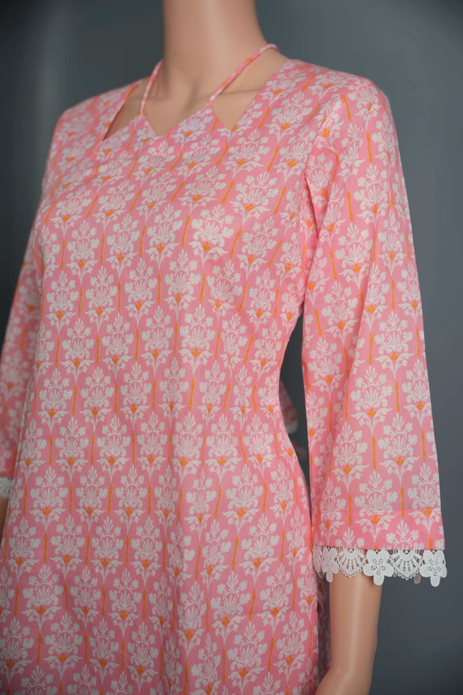 Tahira - Printed Cotton Kameez & Chikan Pant