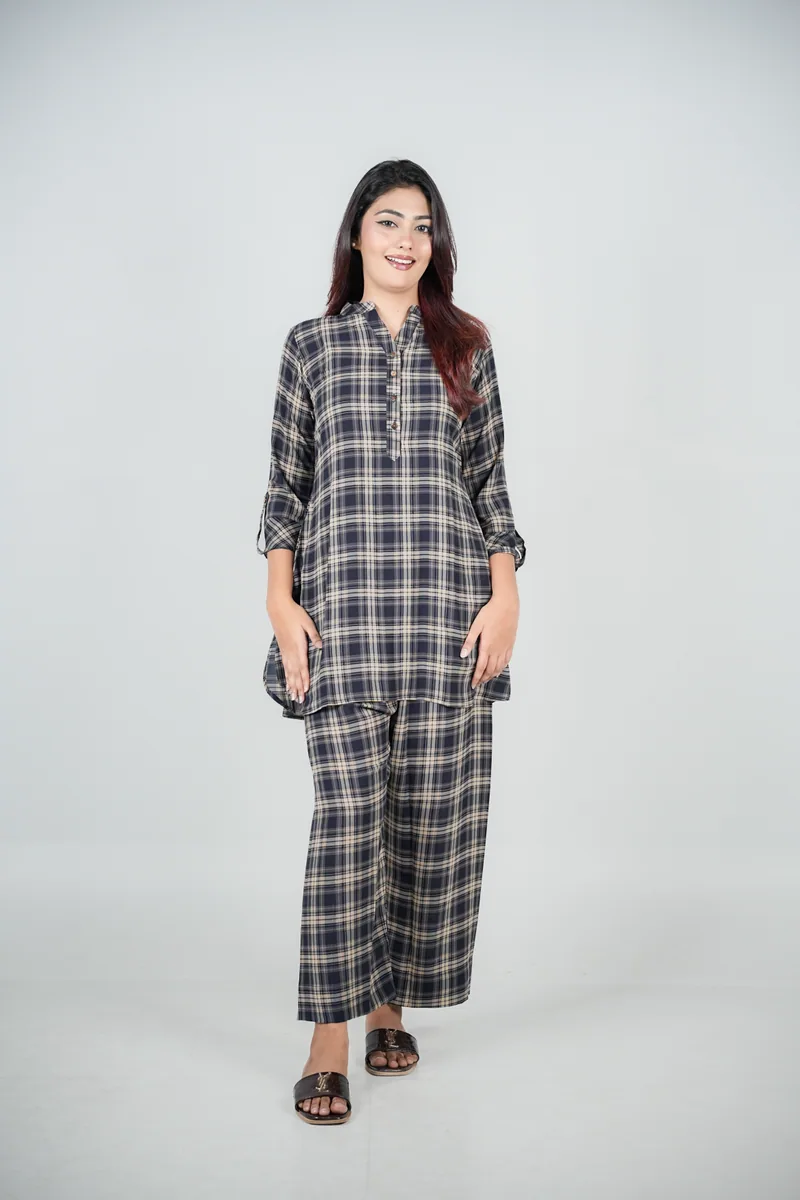 Zaara - Checked Georgette Co-ord Set