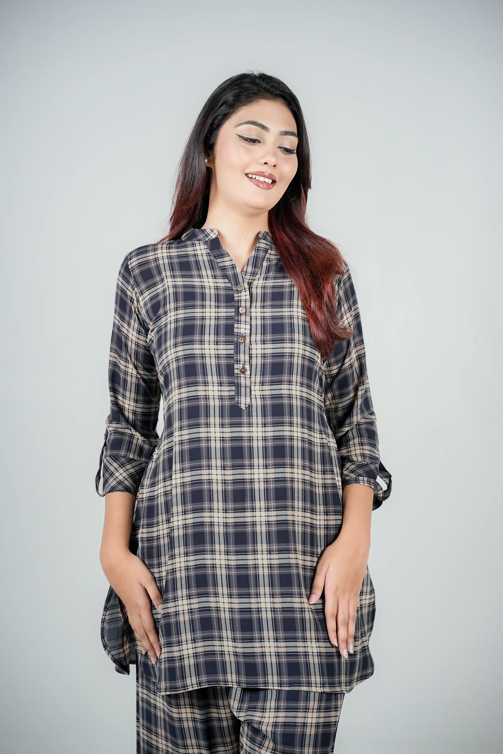 Zaara - Checked Georgette Co-ord Set