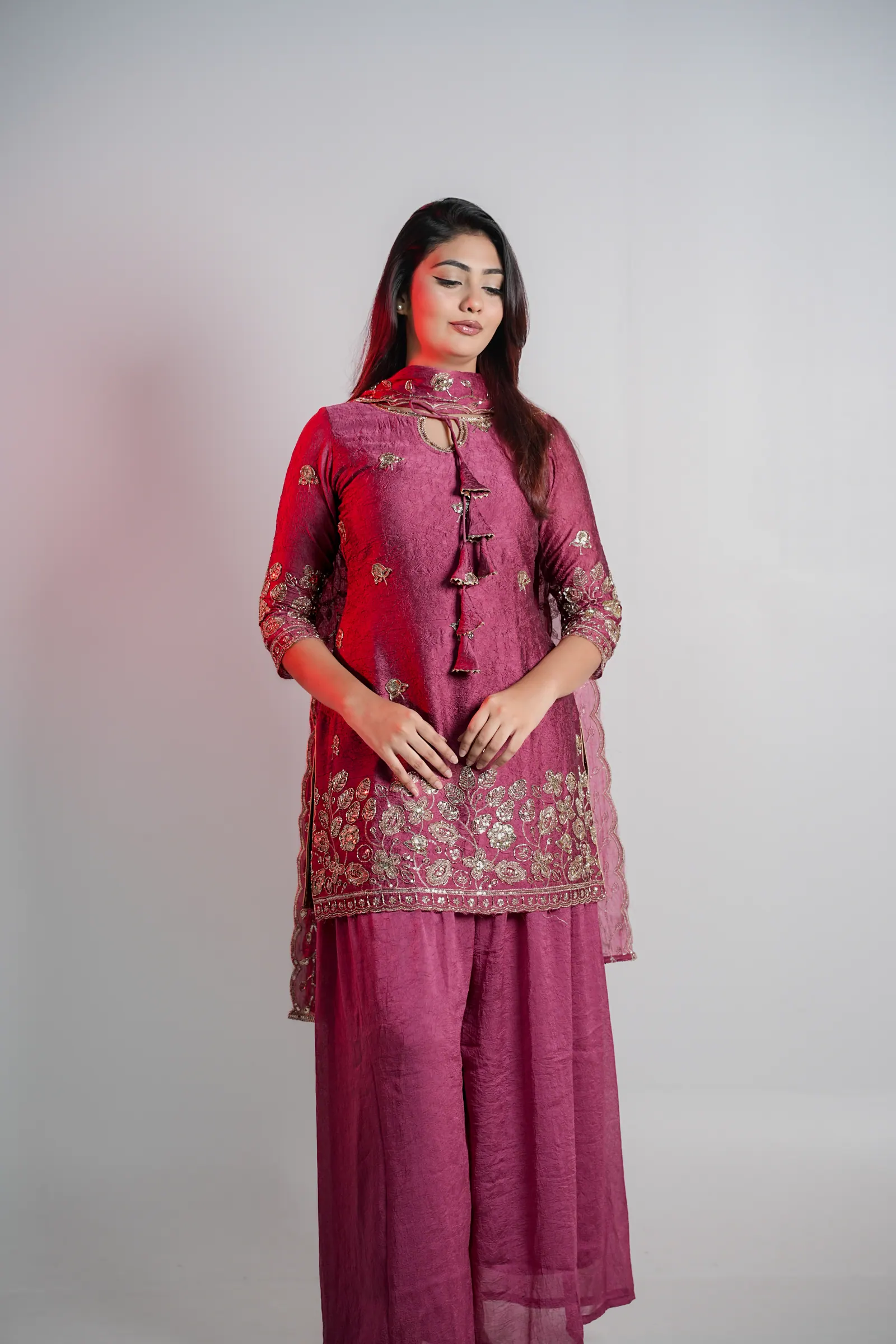 Zohra - Indian Embroidered Silk Three Piece