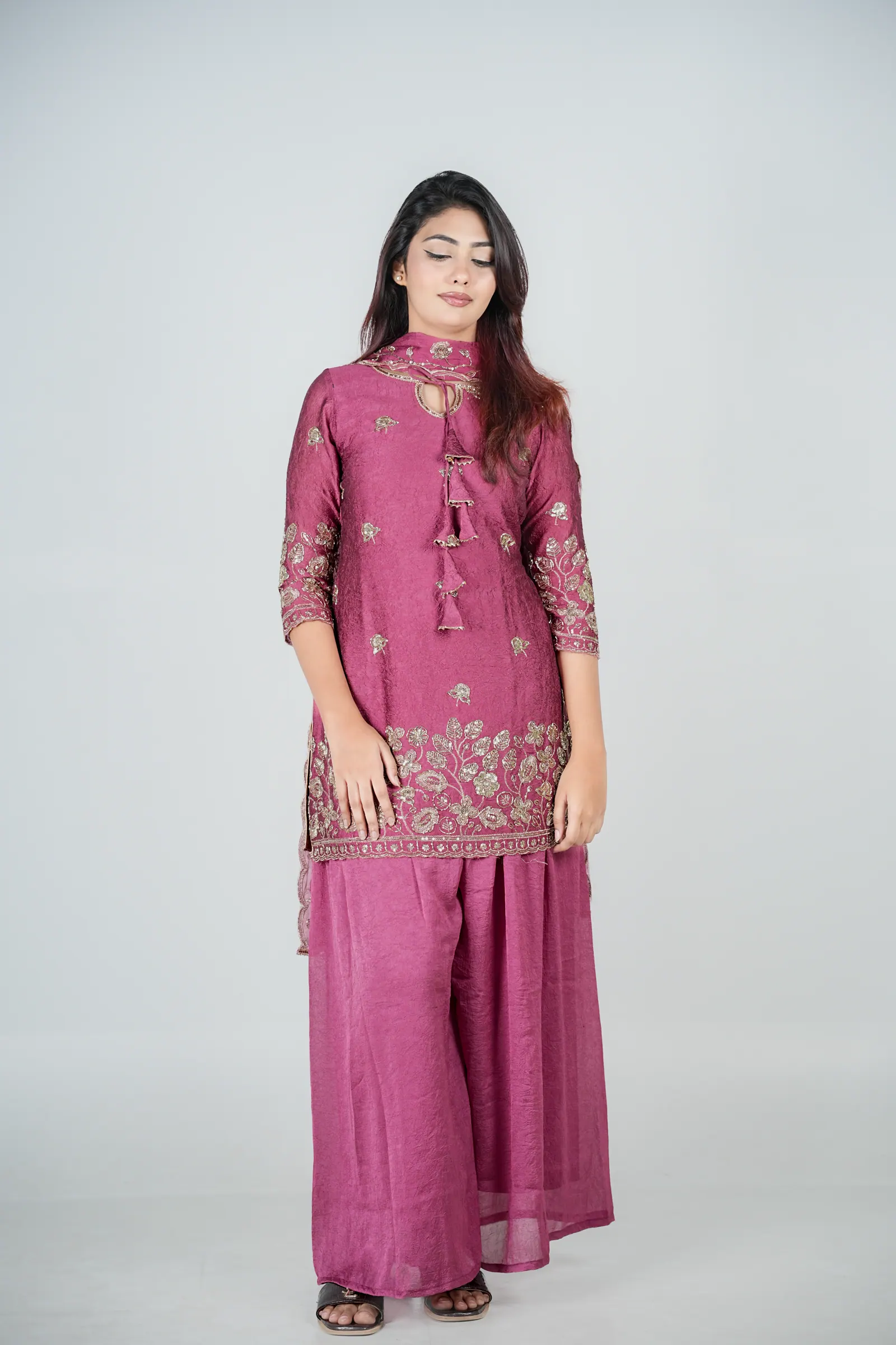 Zohra - Indian Embroidered Silk Three Piece