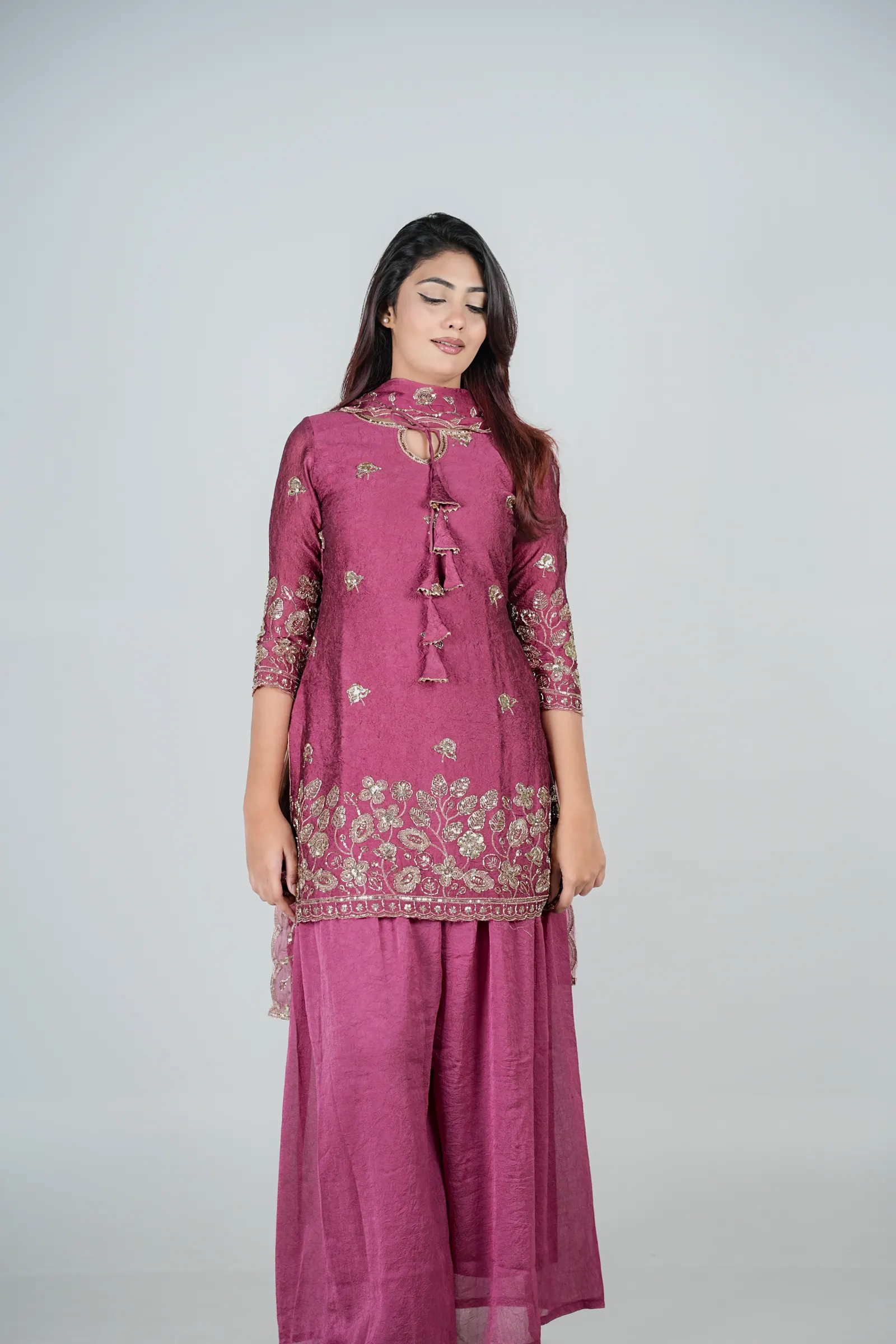 Zohra - Indian Embroidered Silk Three Piece
