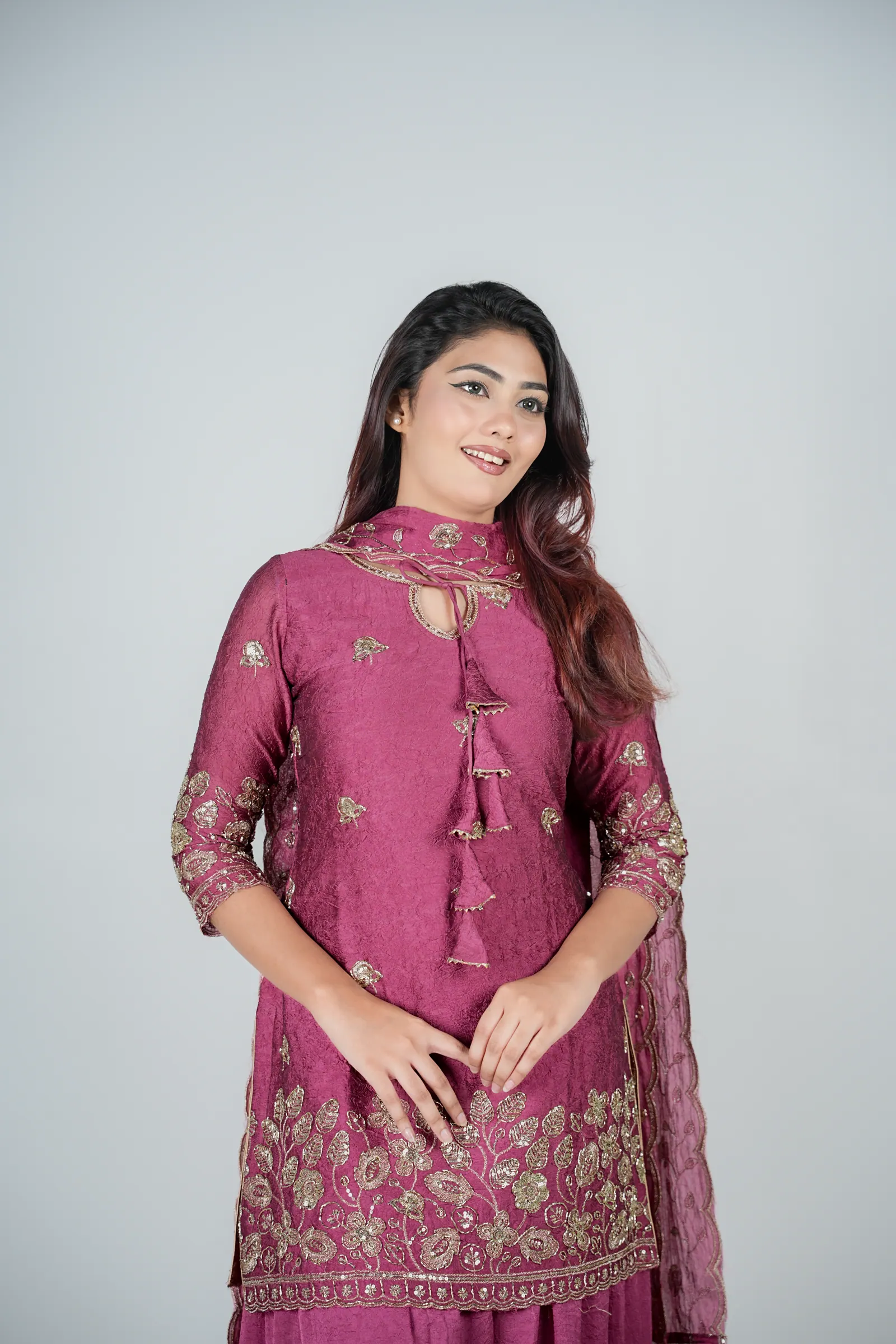 Zohra - Indian Embroidered Silk Three Piece